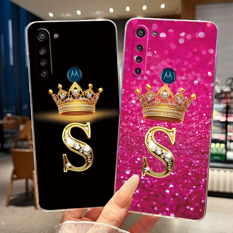 Invólucro Para Motorola Moto G8 Power Lite Caso De Telefone Moda Coroa Letras Claro Macio Silicone Protetor TPU Capa Tra