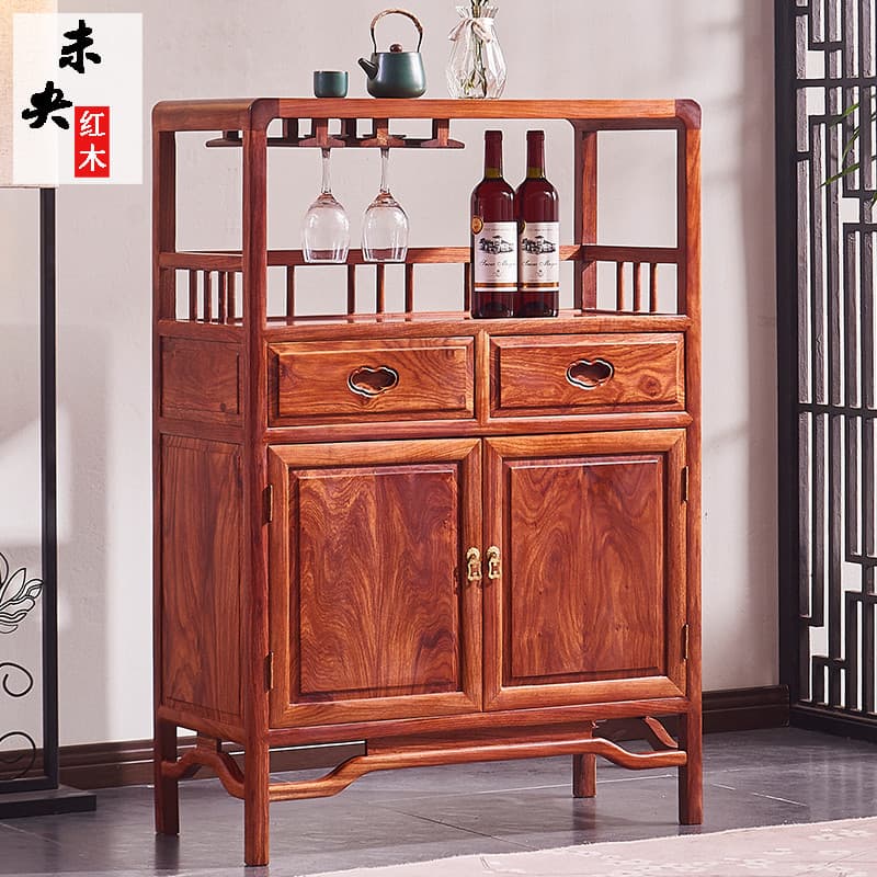 Armário lateral de jantar de macarrão liso de mogno ouriço sândalo vermelho novo estilo chinês armário de parede novo ar