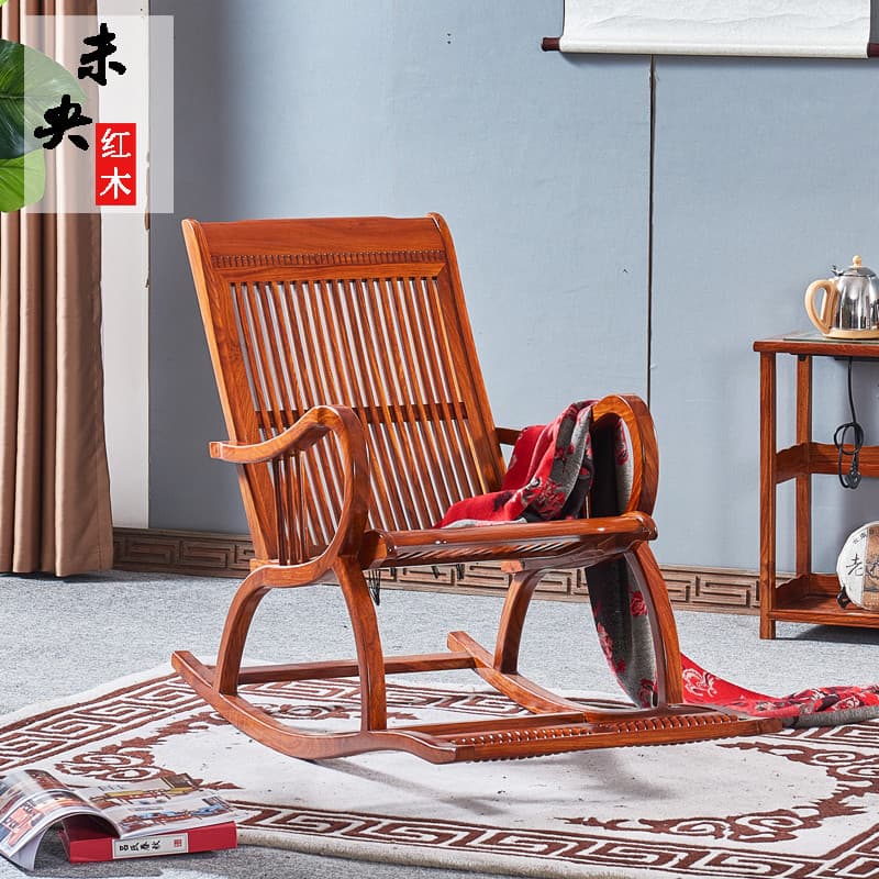 Cadeira de lazer de mogno ouriço vermelho sândalo africano jacarandá Nap cadeira reclinável chinês madeira maciça idosos
