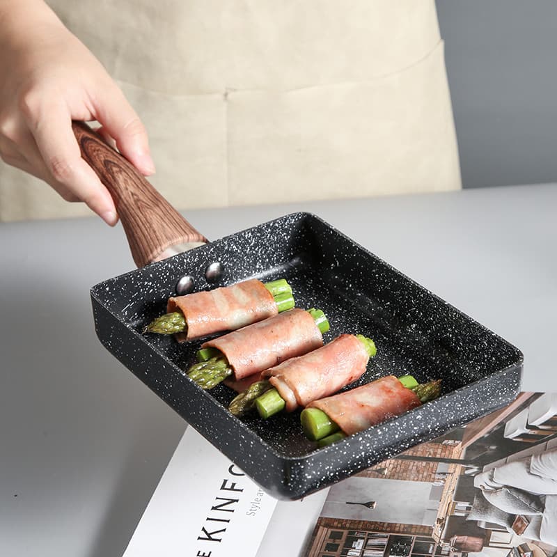 Frigideira japonesa Tamagoyaki antiaderente com espátula pequena frigideira ovo frito doméstico dedicado frigideira café