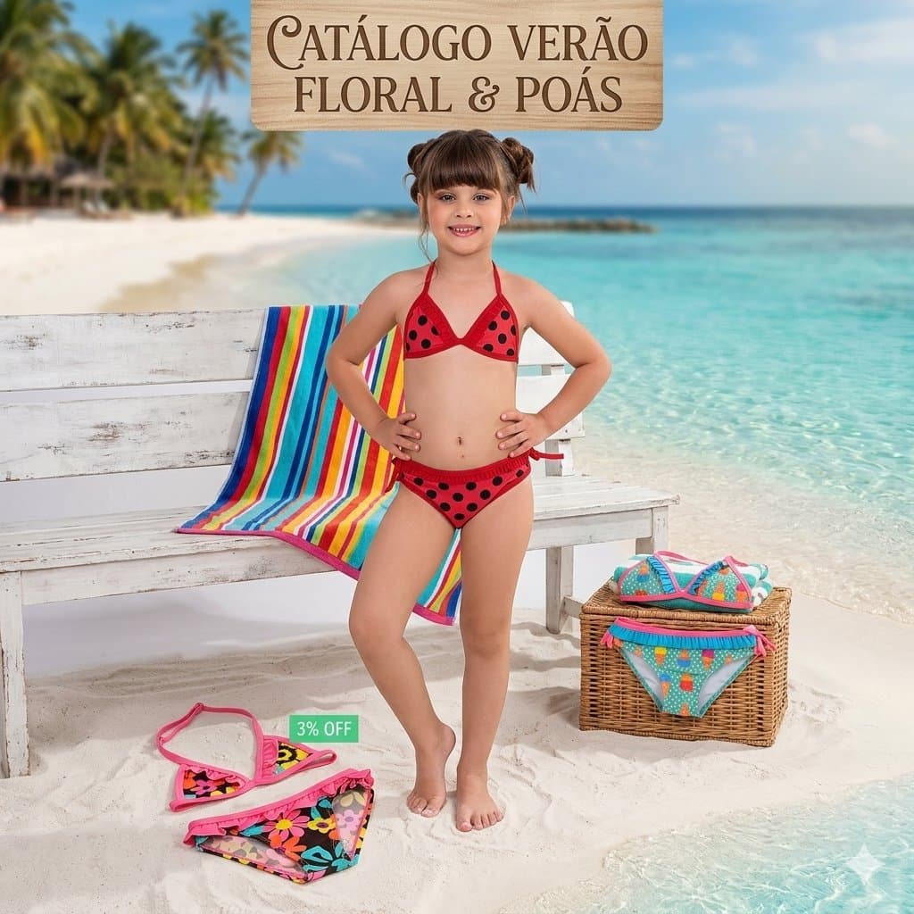 Biquini Infantil Babadinho Menina bebe tendência Moda Tiktok Praia Piscina