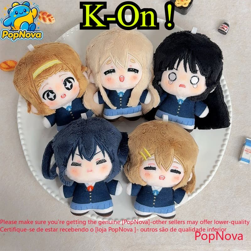 K-ON Fofo De 10 Cm ! Nakano Azusa Chaveiro De Pelúcia Portátil Mini Akiyama Mio Hirasawa Yui Brinquedo Pingente De Desen