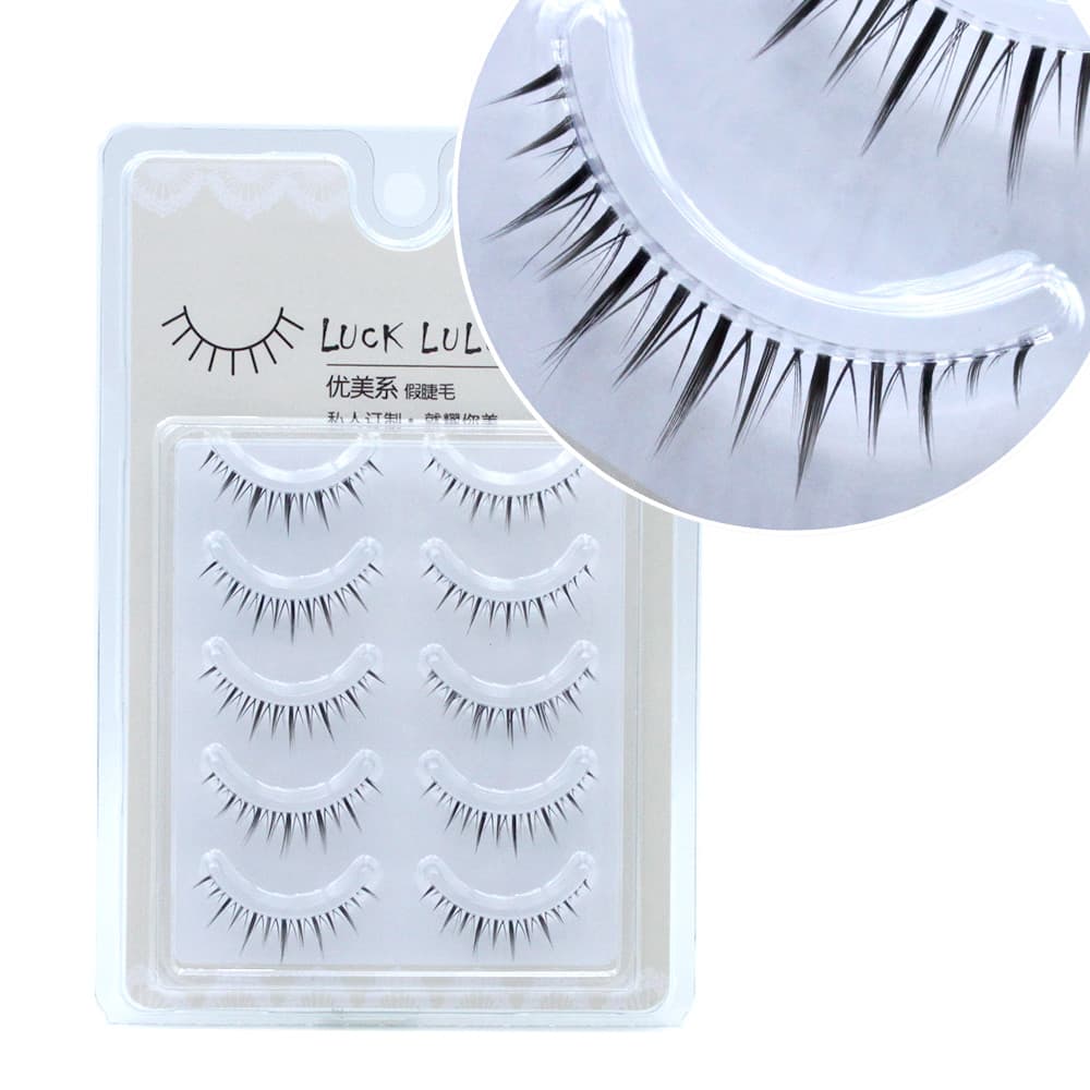 SORTE LULU Linda Série W-23 Simulação de Cílios Inferiores Natural Grosso Transparente Estilo Super Fada Inteiro