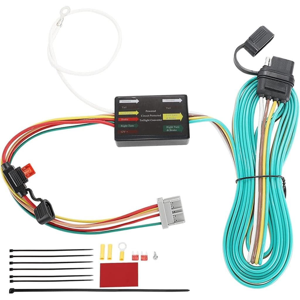 Fiação de Reboque MECMO para Honda Odyssey 2005-2010, Conector de Reboque Plano de 4 Vias para Ligação de Luzes do Reboq