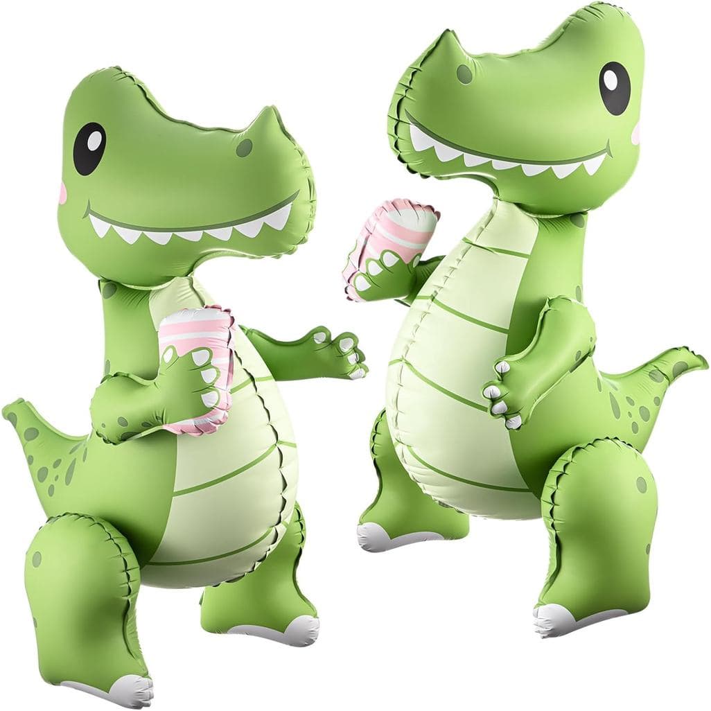 Pacote com 2 Balões Infláveis de Papel Alumínio em Forma de Crocodilo 4D para Decorações de Festa de Aniversário com Tem