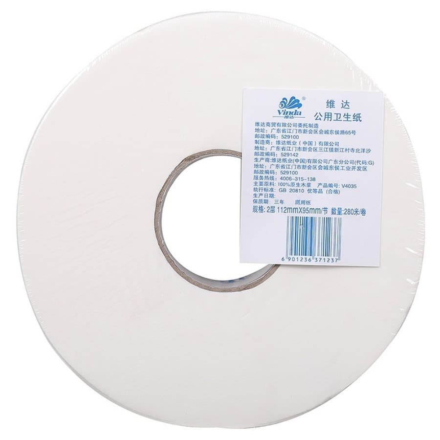 [Vida v4418] Vida Papel Extra Longo Polpa de Madeira Rolo Grande Papel Higiênico Placa Grande Papel Higiênico 12 Rolos F