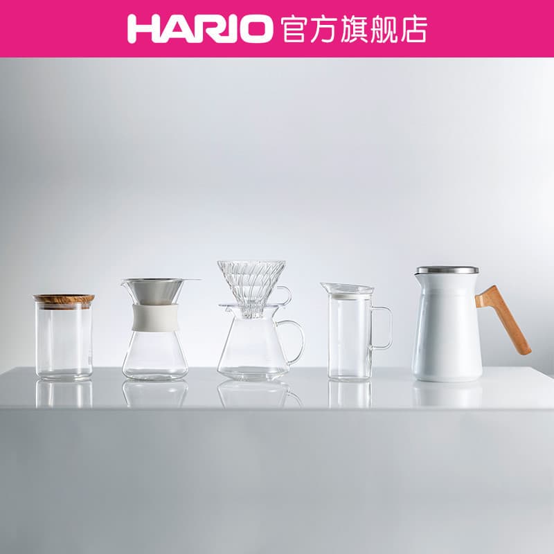 [Loja principal] HARIO Vidro resistente ao calor Série simples Bule de café Bule selado Conjunto de panela manual