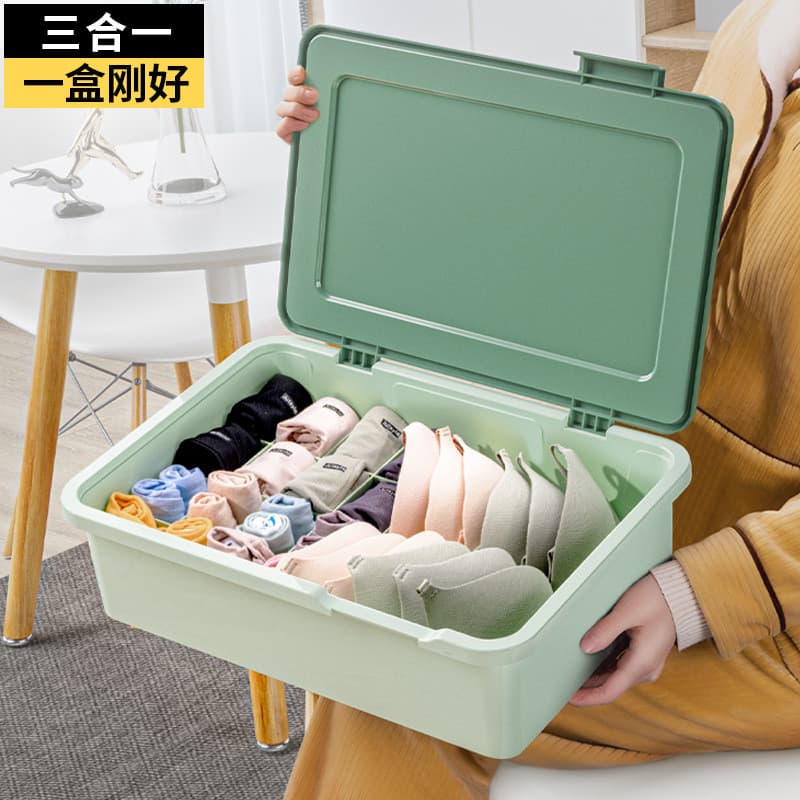 Caixa de armazenamento de roupa interior compartimento tamanho grande roupa interior meias sutiã caixa dormitório estuda