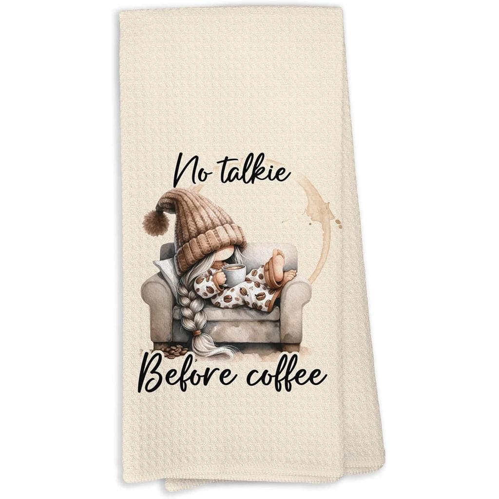 Toalhas De Cozinha Para Gnomos De Café , Decoração Engraçada De Gnomo , Sem Talkie Antes De Presentes Temáticos De Toalh