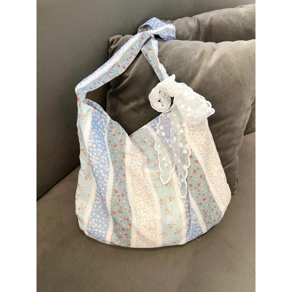 Verão Floral pequeno fresco All-Match bolsa de lona portátil 2026 novo estilo Casual literário grande capacidade Commute