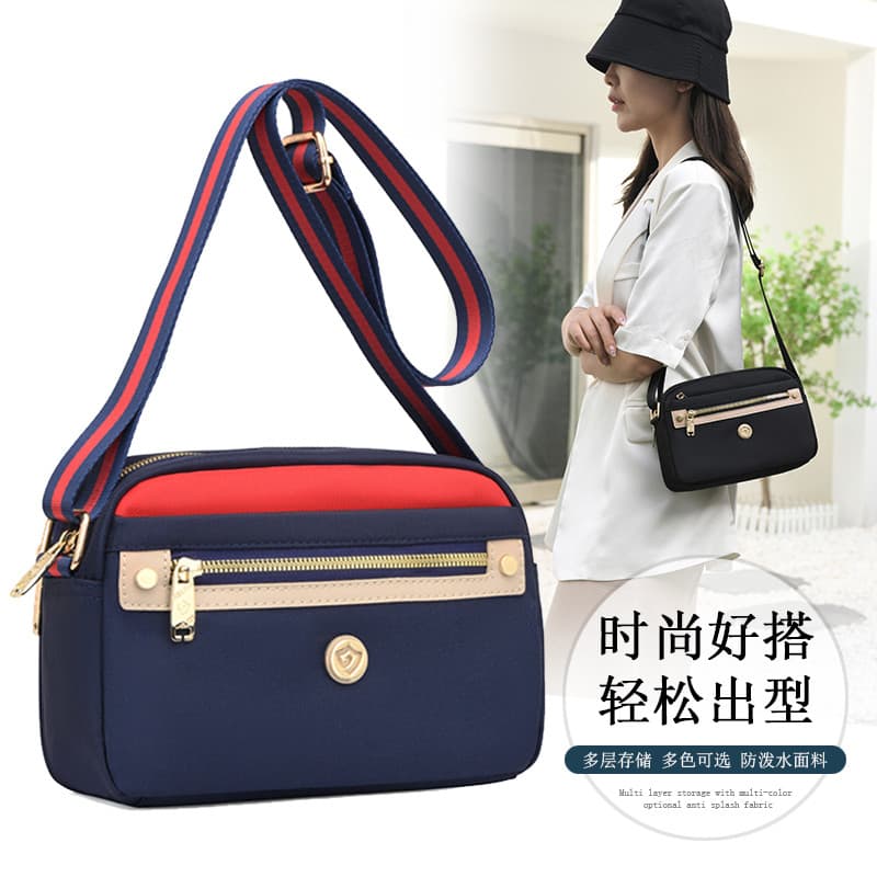 Casual leve saco do mensageiro feminino estilo ocidental pequeno saco simples moda de um ombro pano de náilon bolsa femi