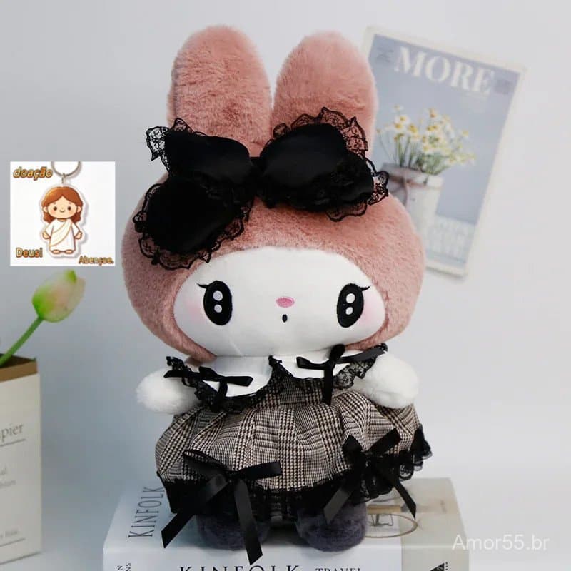 Pelúcias Kuromi, My Melody, Sanrio, 25cm.（Dar chaveiro）