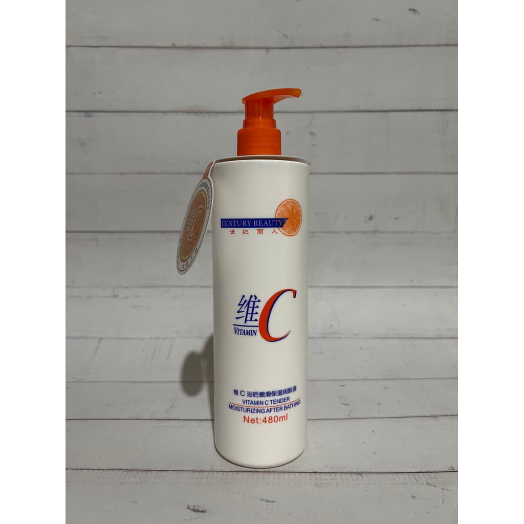 Genuíno frete grátis século beleza vitamina C loção corporal após o banho macio hidratante suave 480ml loção corporal lo