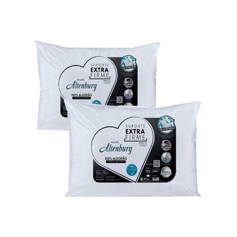 Travesseiro Suporte ExtraFirme Altenburg KIT c/2 50x70cm