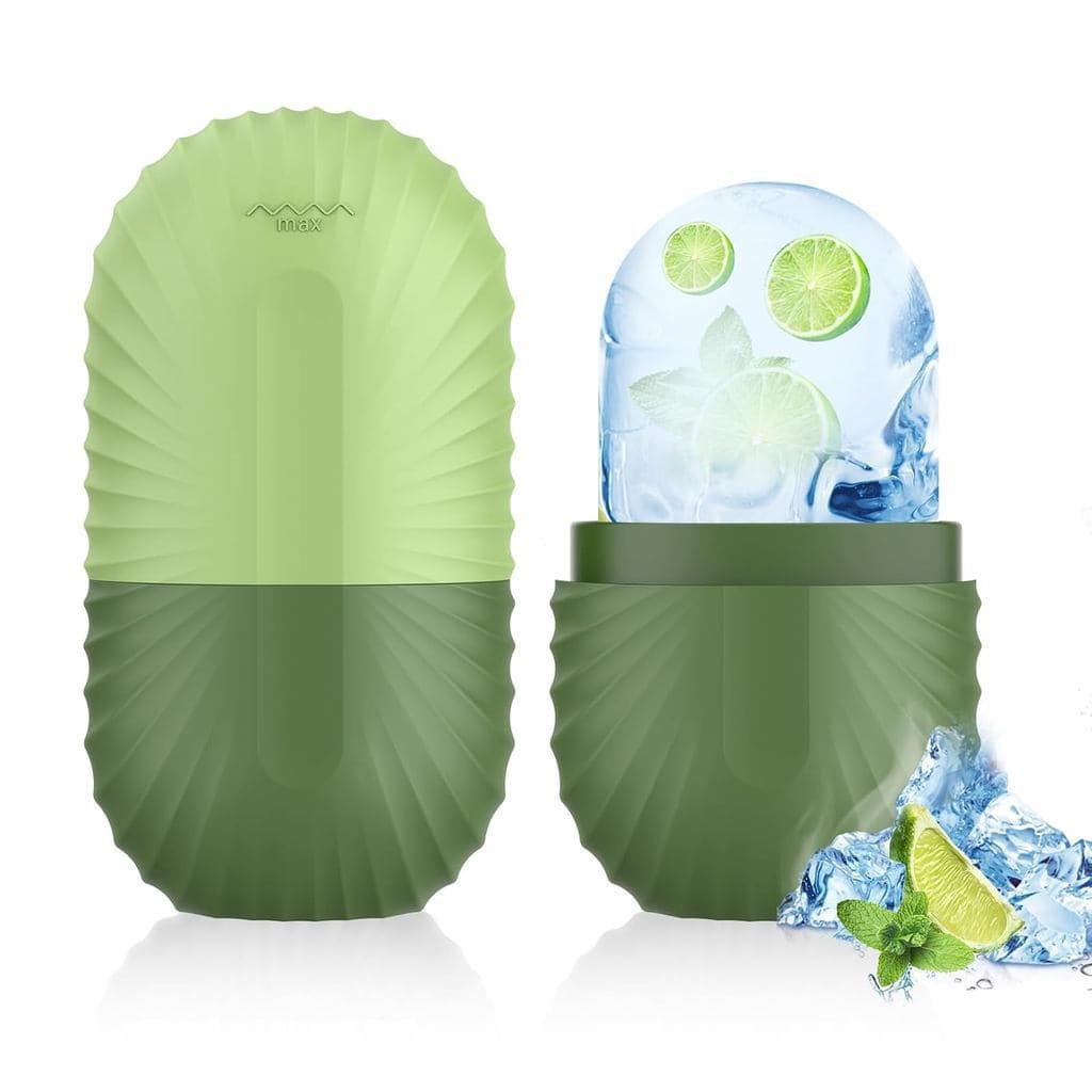 Rolo de gelo facial e para os olhos, suporte para rolo de gelo, molde de gelo para cuidados faciais, dispositivo reutili