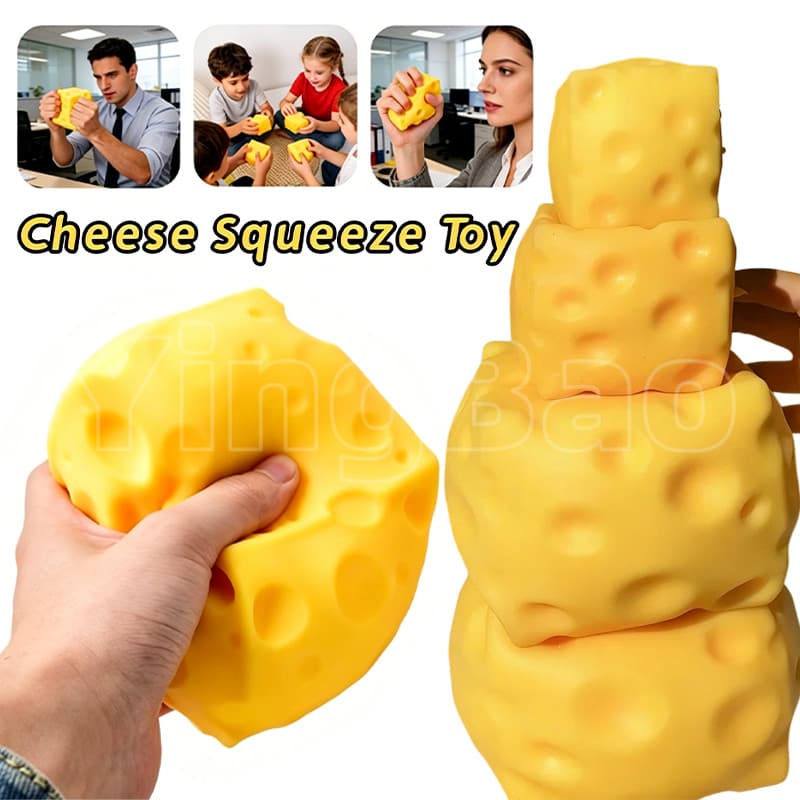 7cm Cubo De Queijo Jumbo Bola De Estresse Shapeable Squeeze Fidget Brinquedo Mole Sensorial Anti-Stress Festival Present