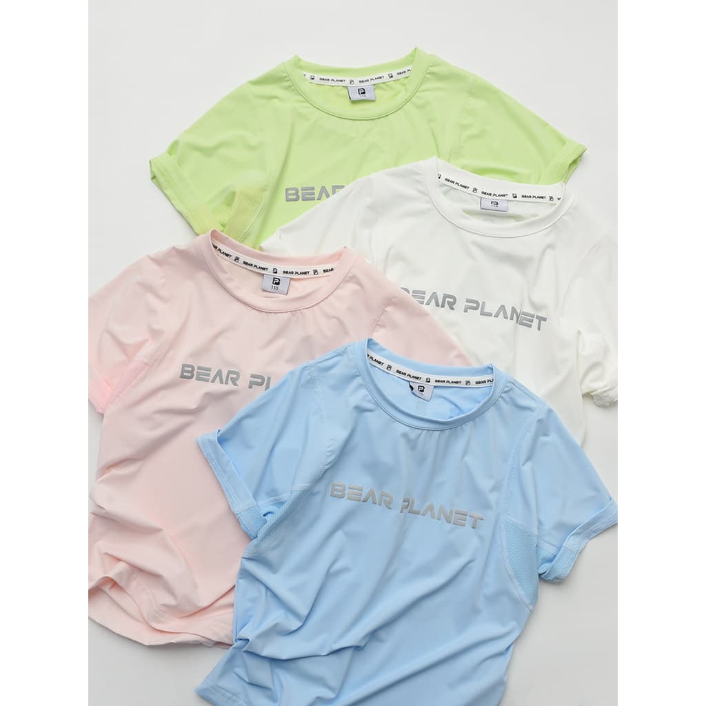 Limpar estoque malha t crianças fino estiramento carta camiseta meninos meninas esportes de manga curta topo estilo verã
