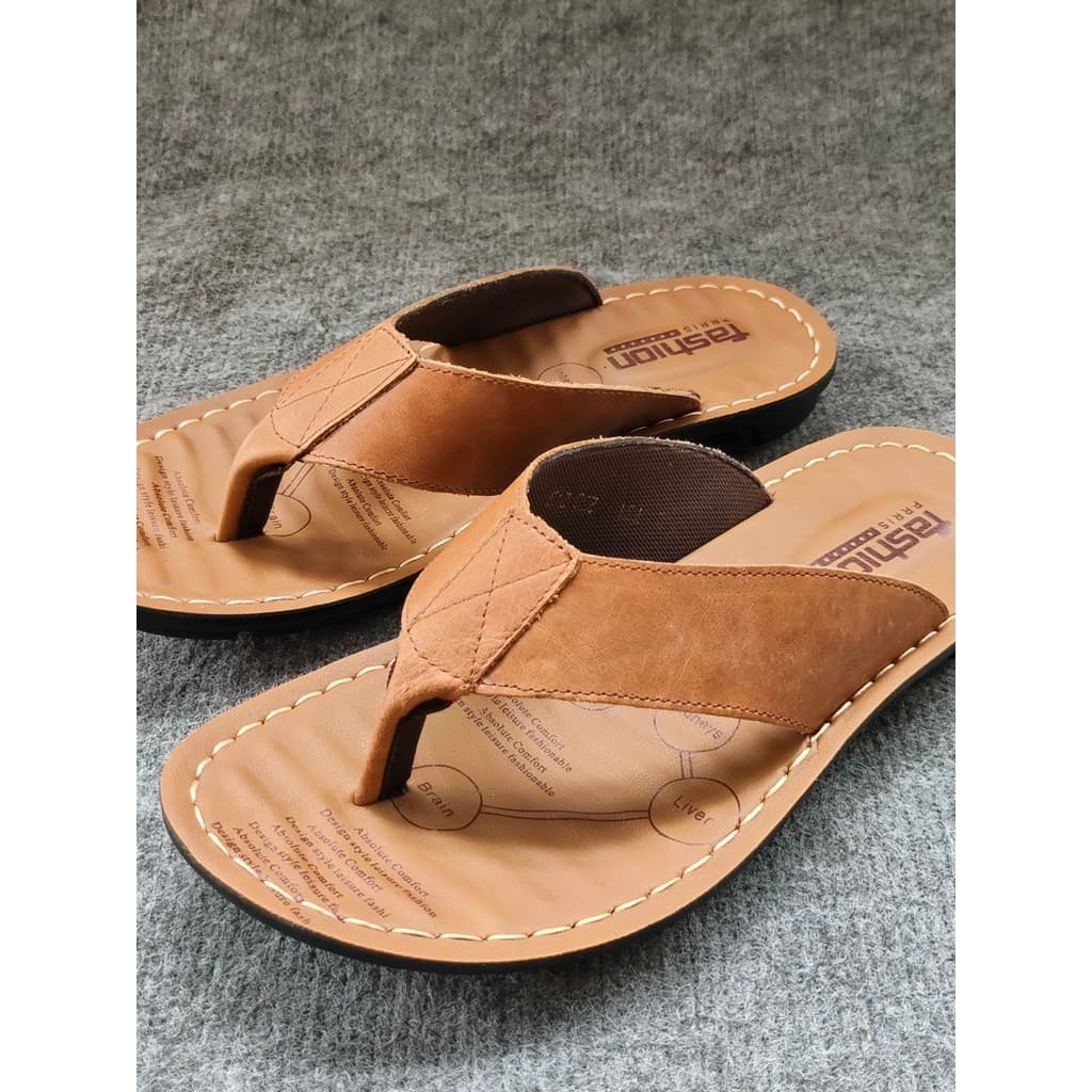 Verão couro genuíno flip-flops sandálias respiráveis masculinas chinelos de praia à prova dwaterproof água na moda antid