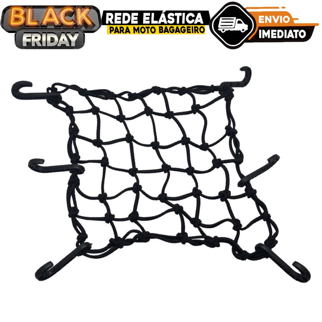 Rede Elastica Aranha 30x30 Moto Bagageiro Capacete vermelho leve agora