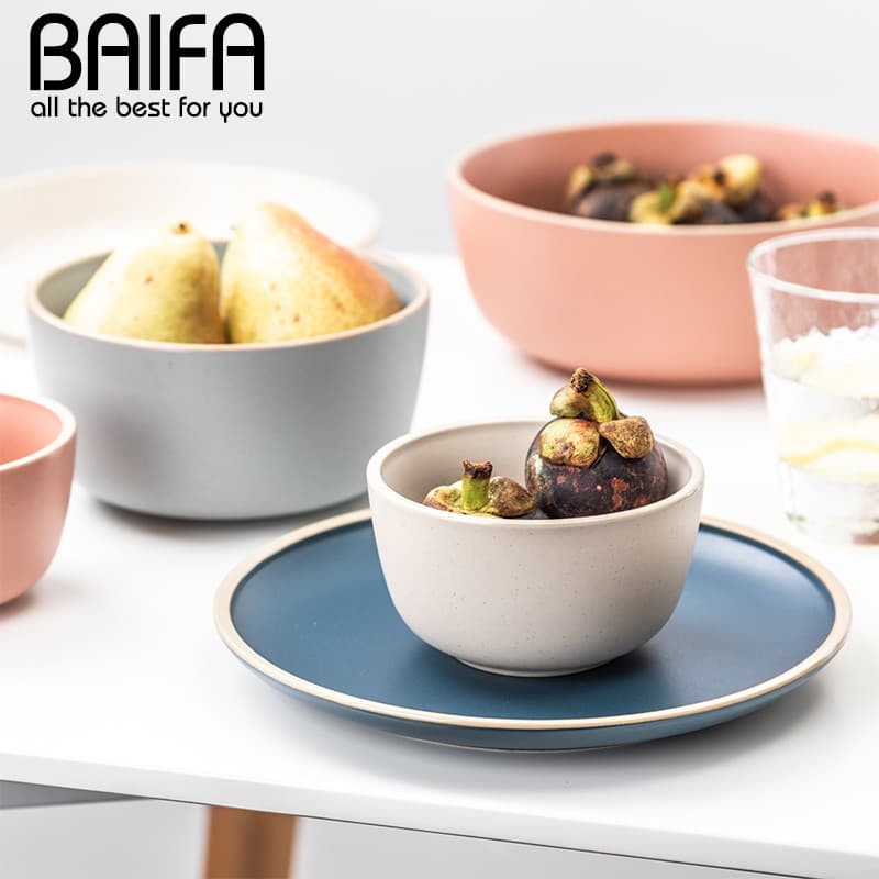 Simples nórdico casa prato pratos conjunto de talheres criativo bonito único tigela café da manhã única tigela sopa cerâ