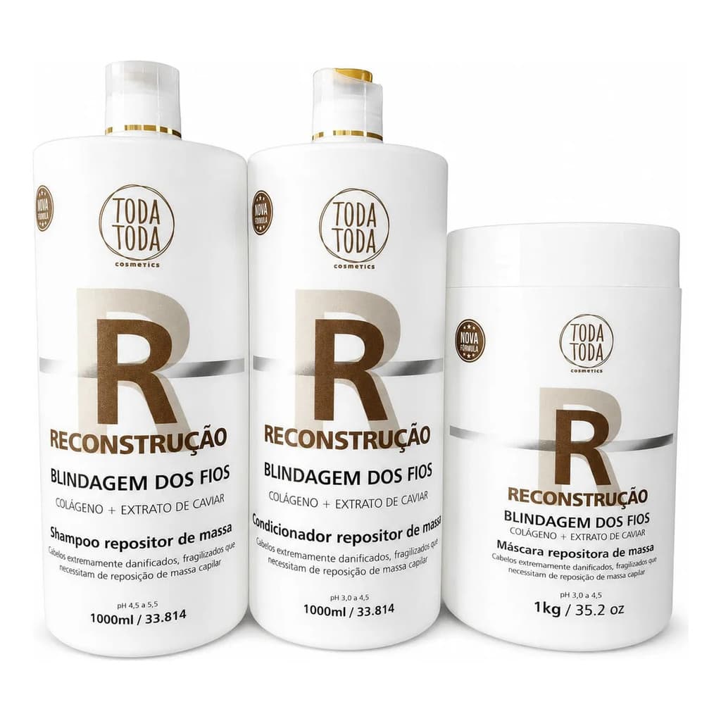 Kit Blindagem Profissional Colageno+caviar Salão E Home Care