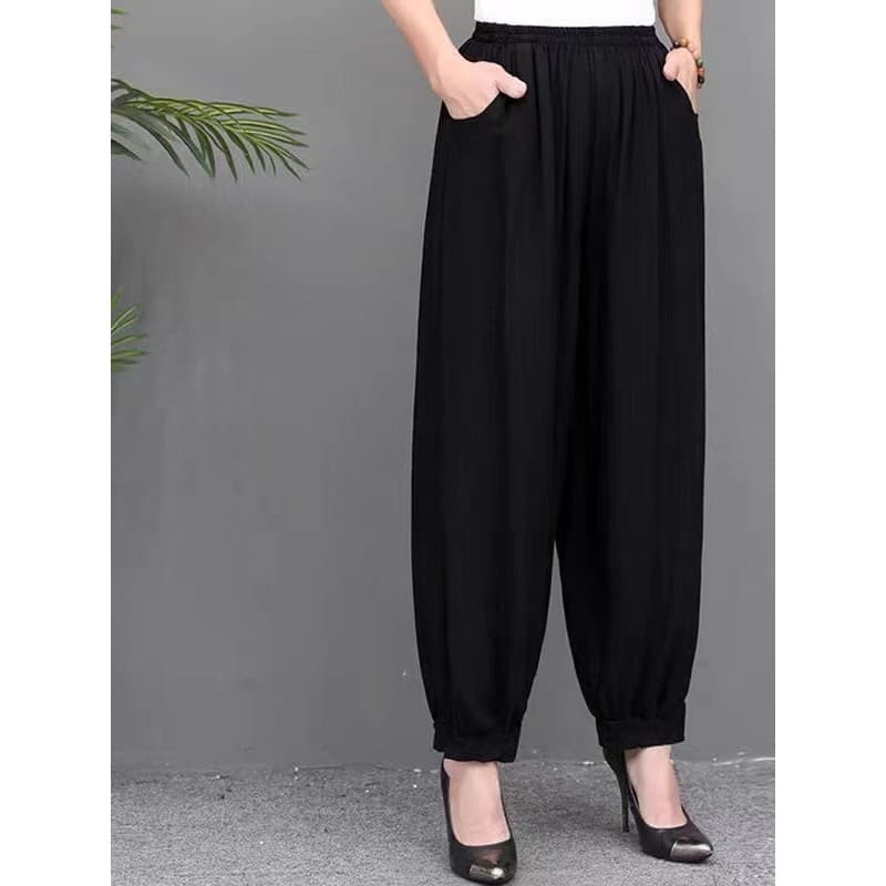 Harem calças femininas 2026 verão novo estilo cintura alta solta Casual cenoura Plus Size gordura mm capa gordura mais m