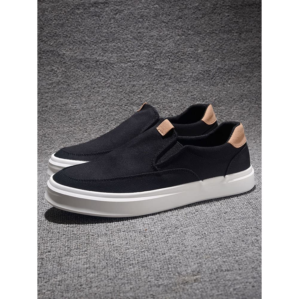 Sapatos de lona masculinos simples moda deslizamento-On primavera outono respirável baixo-topo tênis casuais mocassins d