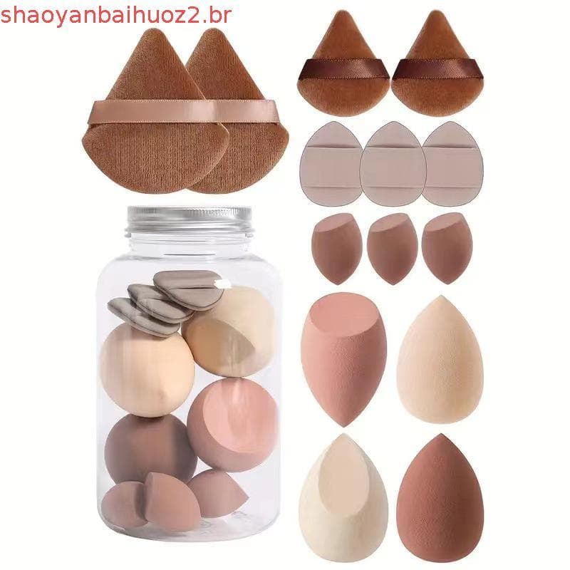 Conjunto de 7/12/14 peças de esponjas de maquiagem super macias, esponja triangular para pó, uso úmido/seco, esponja em