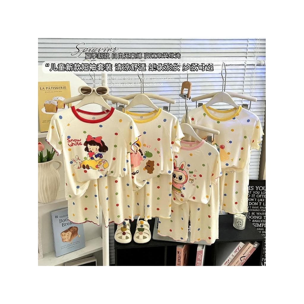 Pijamas infantis meninas verão Modal fino Homewear 2026 novo estilo menina bebê ar condicionado terno