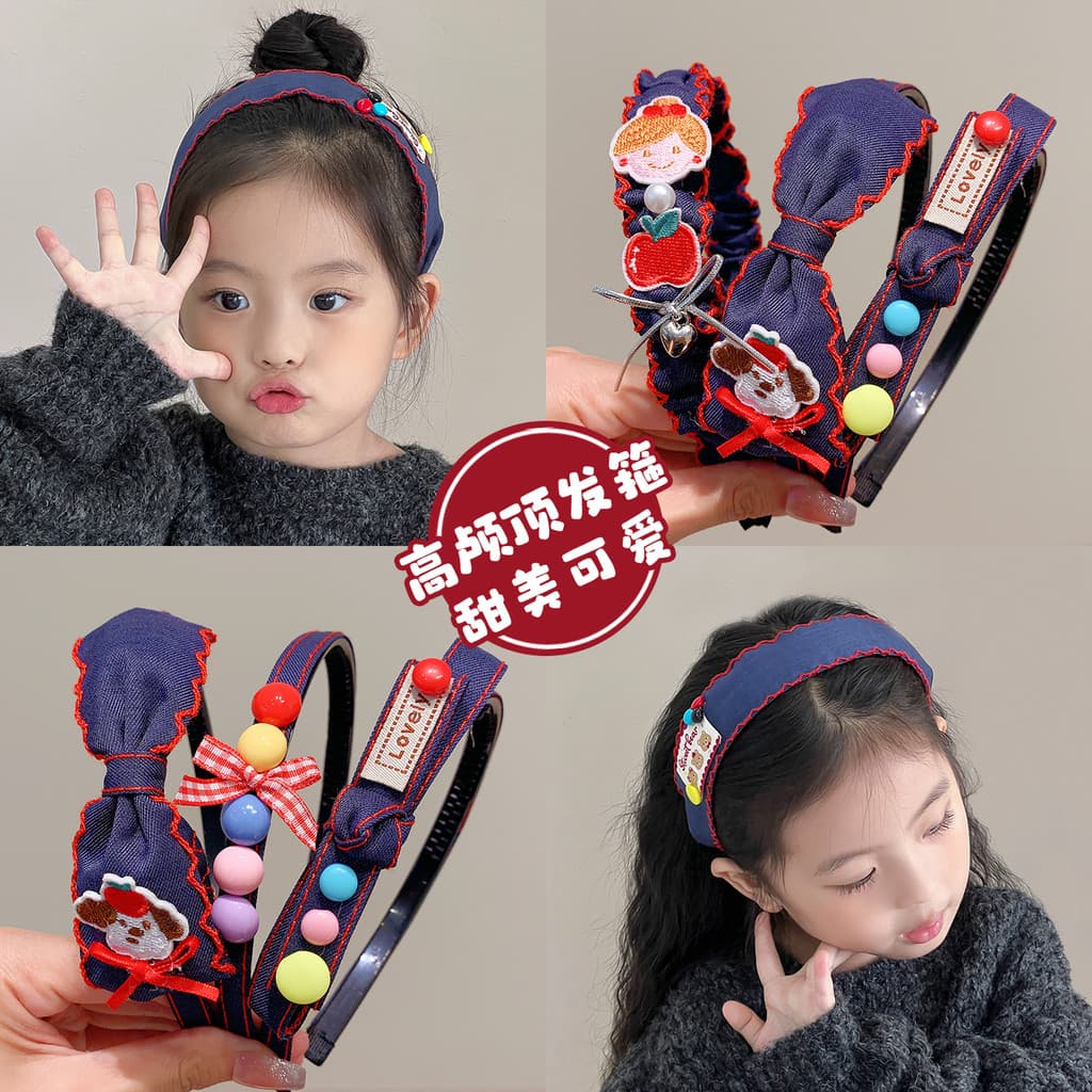 2025 novo estilo crianças bandana meninas não estrangular bandana menina Hairpin bebê bonito High-End Headwear