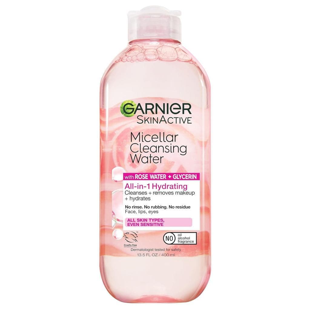Água Micelar Garnier com Água de Rosas e Glicerina, Limpador Facial Hidratante e Removedor de Maquiagem, Para Todos os T