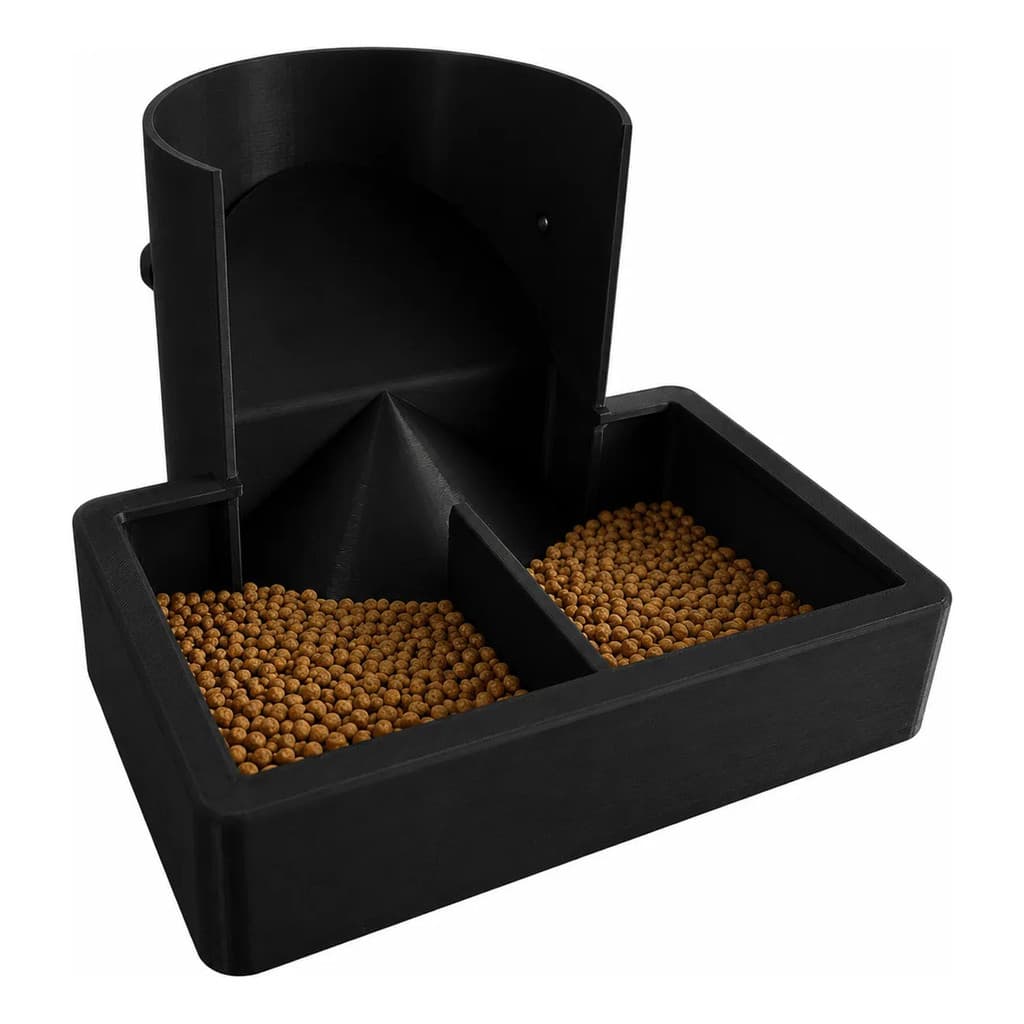 Comedouro Automatico Frango Galinha Aves Alimentador Grande Sn Preto