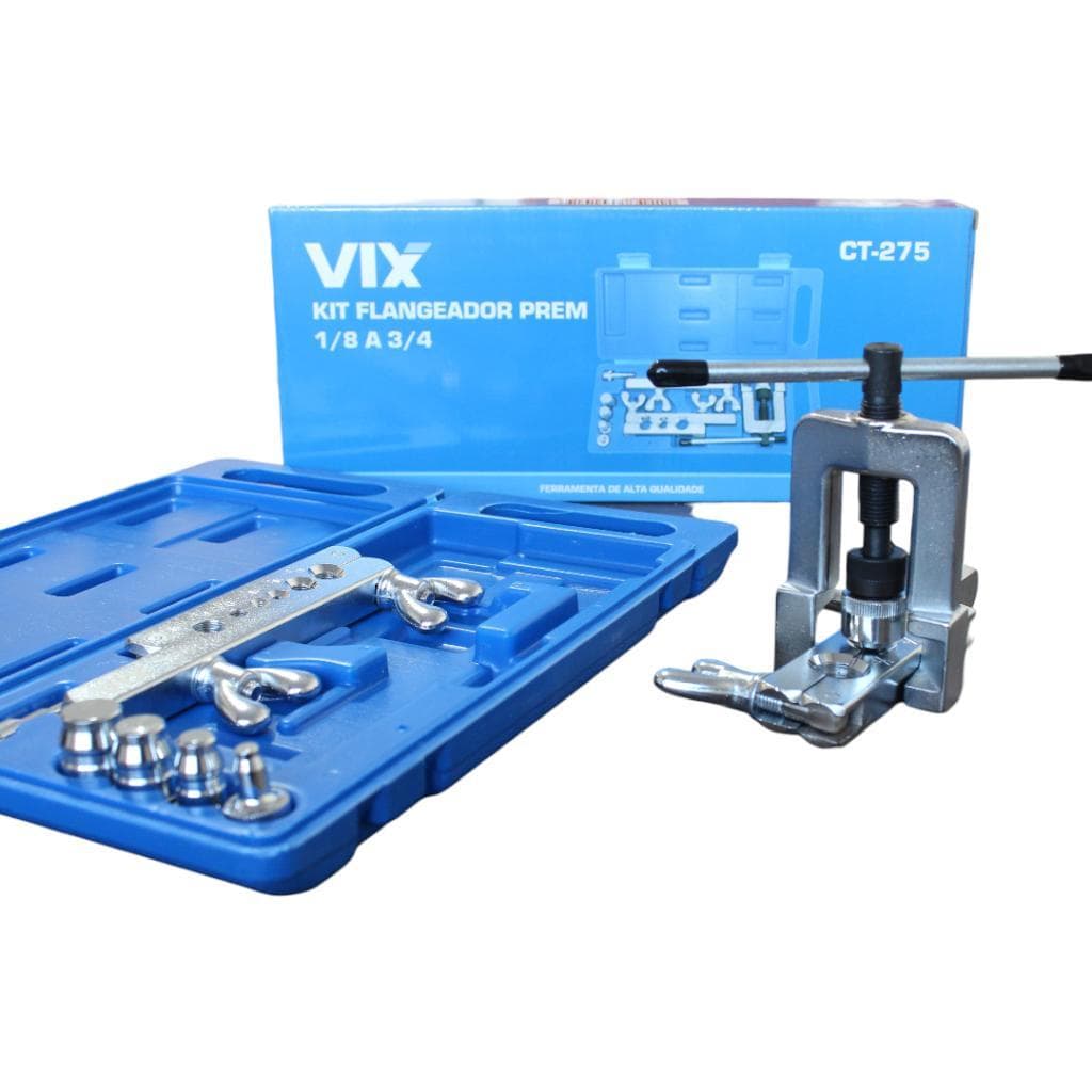 Kit Flangeador De Tubos 45° 1/8 A 3/4 Alargador VIX CT-275