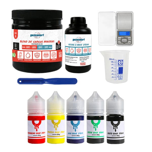 Kit Iniciante Gessonart com Pigmentos e Acessórios