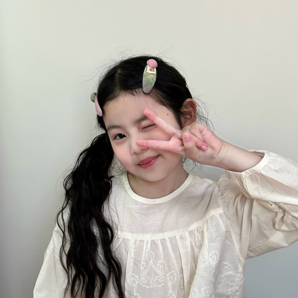 2026 primavera verão rosa verde bb clipe crianças novo estilo coreano Doudou tecido grampo de cabelo menina clipe latera