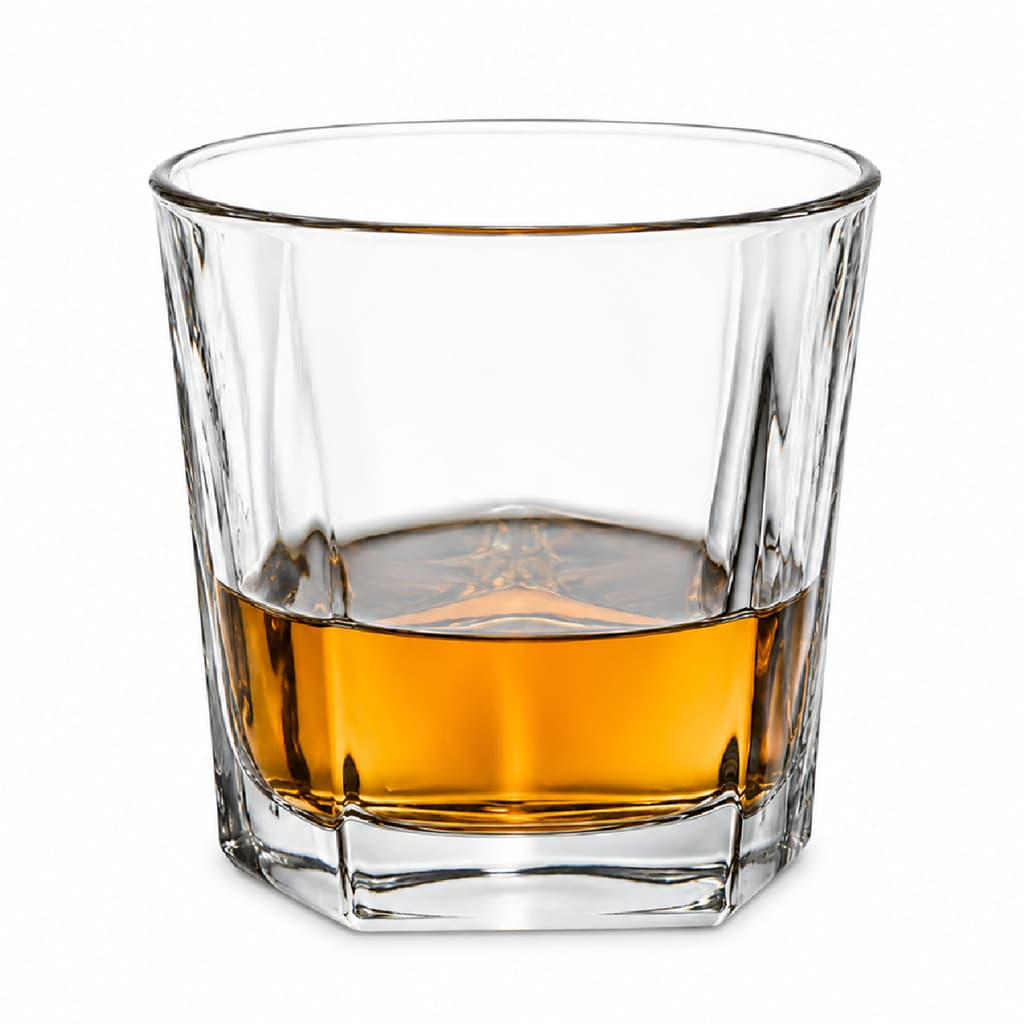 Kit 6 Copos Whisky 200ml Vidro Transparente Penta Grosso Americano Shot Conjunto Drinks Água Jogo