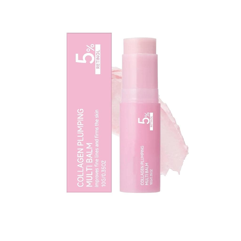 PinkCollagen Multi-Effect Moisturizing Stick, um bastão hidratante facial coreano, contém colágeno, retinol e cafeína, p