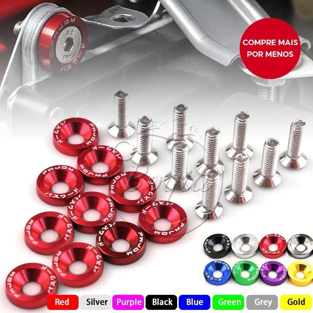 20 Fender Conjunto De Arruelas De Alumínio E Parafusos De Pára-Choque Estilo M6 JDM Com Pacotes Para Honda Civic Integra