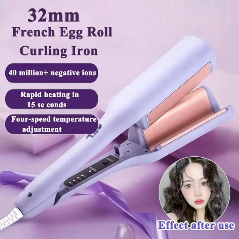 Modelador de Cabelo com Íons Negativos Estilo Coreano, 4 Velocidades, Controle de Temperatura, 32mm, Novo, Formato em V,