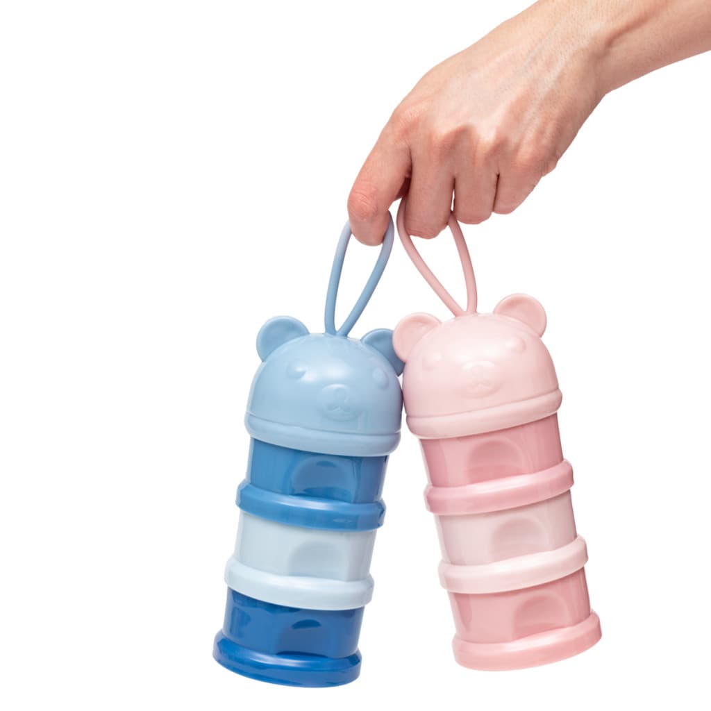 Potes Empilháveis Para Snack E Leite Em Pó 3 Em 1 Ursinho Azul Buba