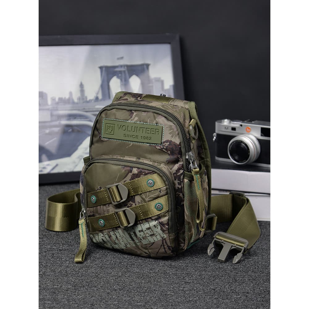 Homens ao ar livre camuflagem saco do mensageiro multifuncional bolsa de ombro masculino estilingue saco peito tático pe