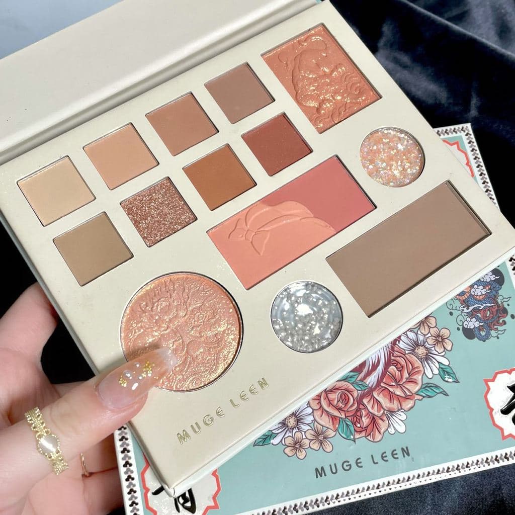 MUGE LEEN Pingbu Qingyun Paleta de sombras Blush Alto brilho Deitado Bicho da Seda Reparação Um Fosco Perolado Cor da Te