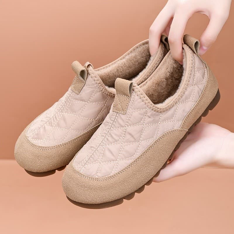 Sapatos de algodão feminino forro de inverno engrossado meia-idade idosos antiderrapante quente mãe Casual botas de algo