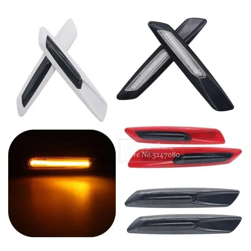 2x LED Fender Lado Marcador Luzes Sinal De Volta Lâmpada Lâmina Forma Escudo Fumado Para BMW E60 E61 E39 E81 E82 E87 E90
