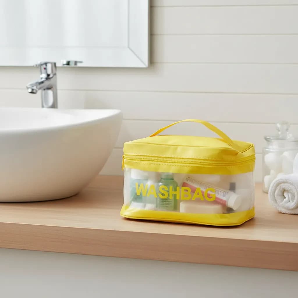 Necessaire Maquiagem Feminina Transparente Viagem Portátil
