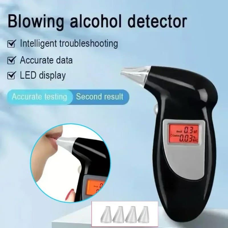 Portátil Respiração Testador De Álcool Handheld Bafômetro Alcoteste Ferramentas Teste Backlight Conjunto Digital Acessór