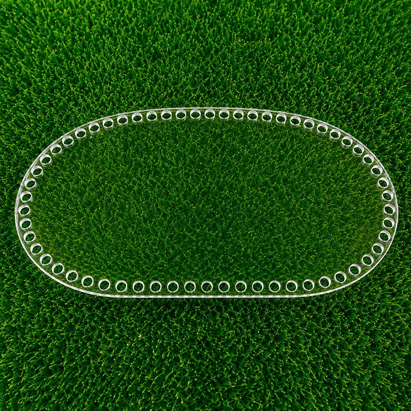 Base Oval Acrílico Cristal para Croche/ Fio de Malha/ Poliester
