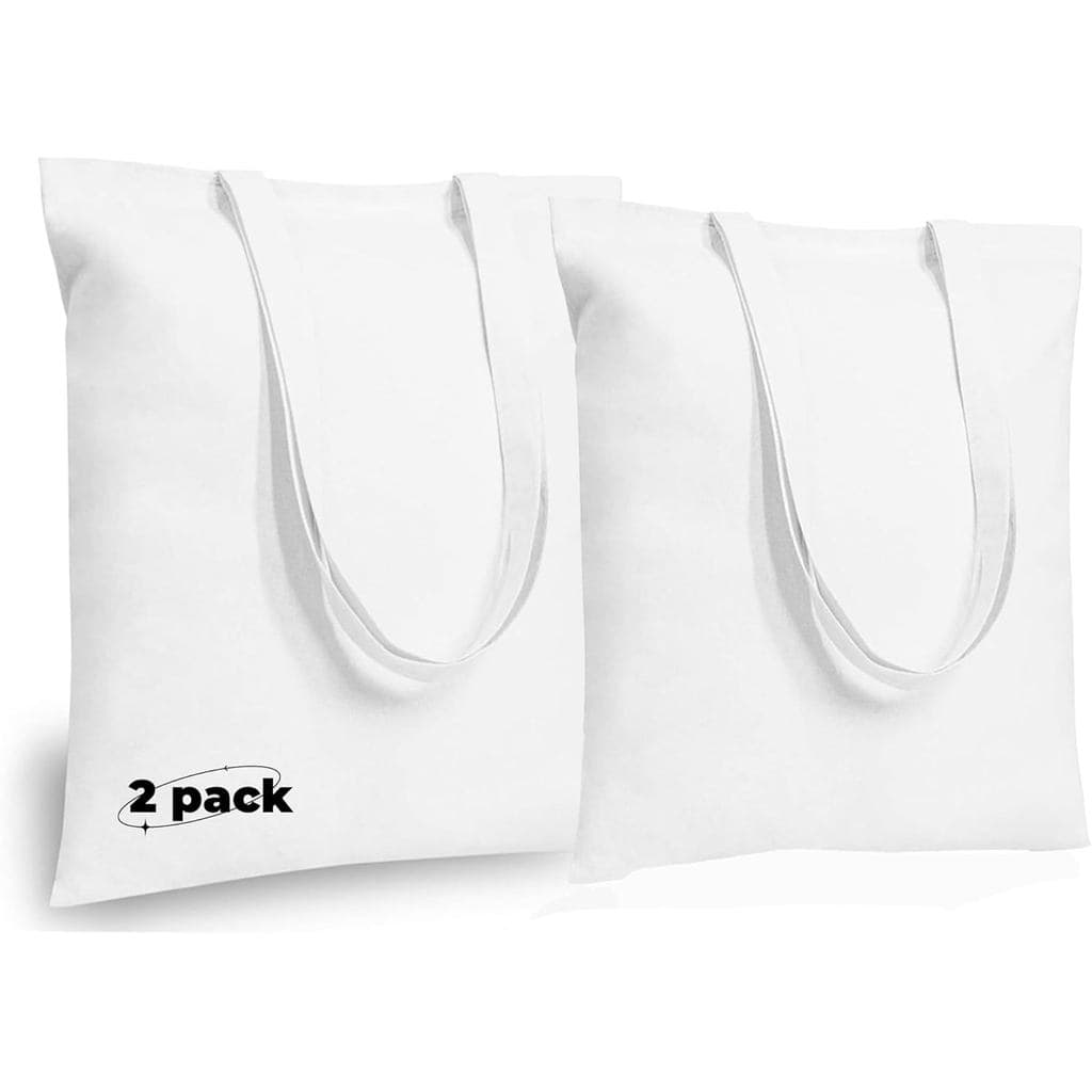 Sacola de Lona Branca, Sacolas de Compras Reutilizáveis e Leves - Espaçosas e Leves, Multiuso para DIY, Publicidade, Pro