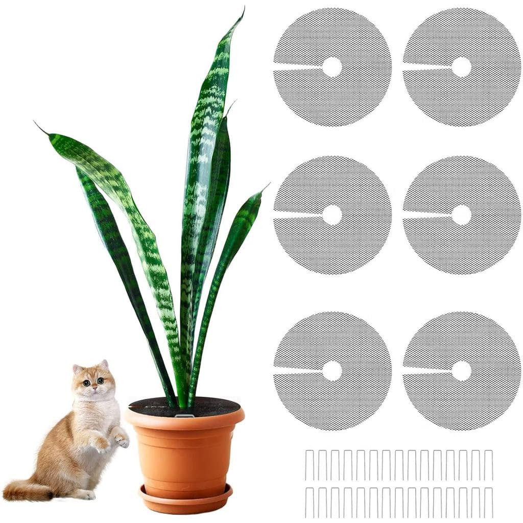 6 Peças de Proteção para Vasos de Plantas, Cobertura para Vaso de Plantas de 11,8 Polegadas com 30 Pregos em Forma de U,