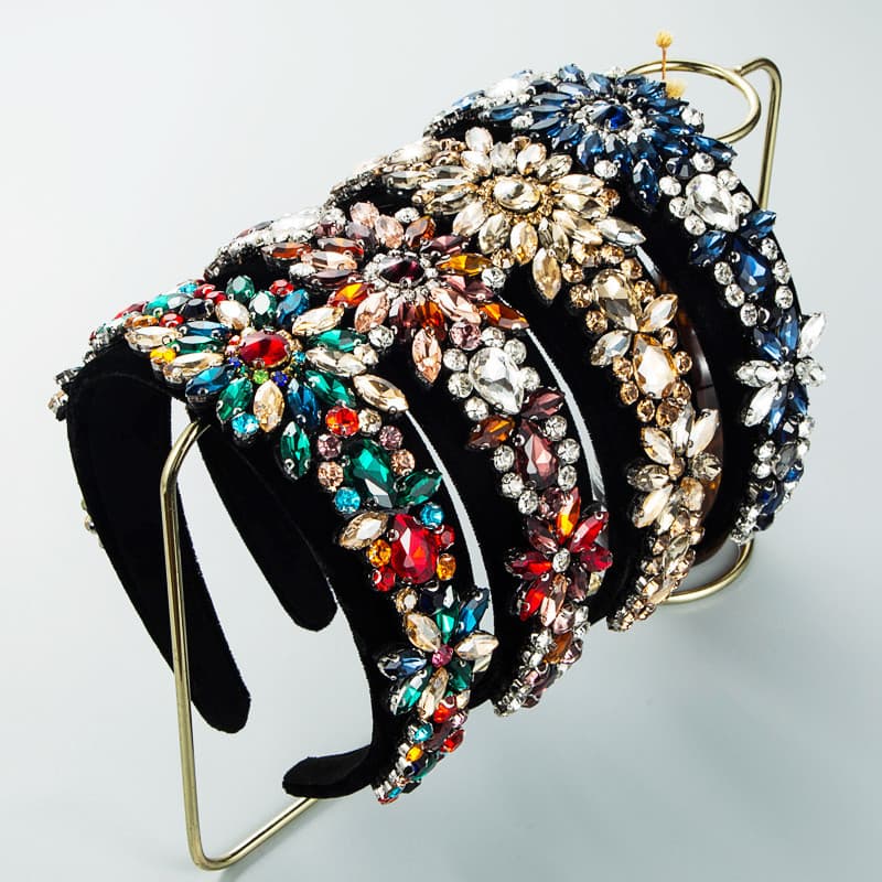 Tiara indústria pesada acessórios para o cabelo Super piscando vidro diamante bandana feminino na moda luxo rua tiro ace
